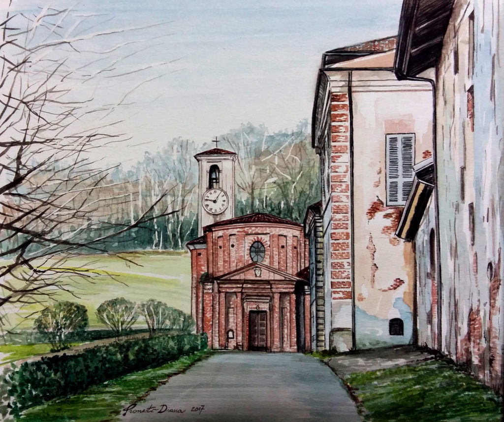 San Sebastiano Po - acquerello 23 x 28